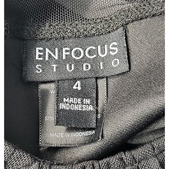 En Focus Studios Maxi Dress Womens 4 Black Silver Shimmer Floral Mesh Sleeveless - Picture 5 of 13